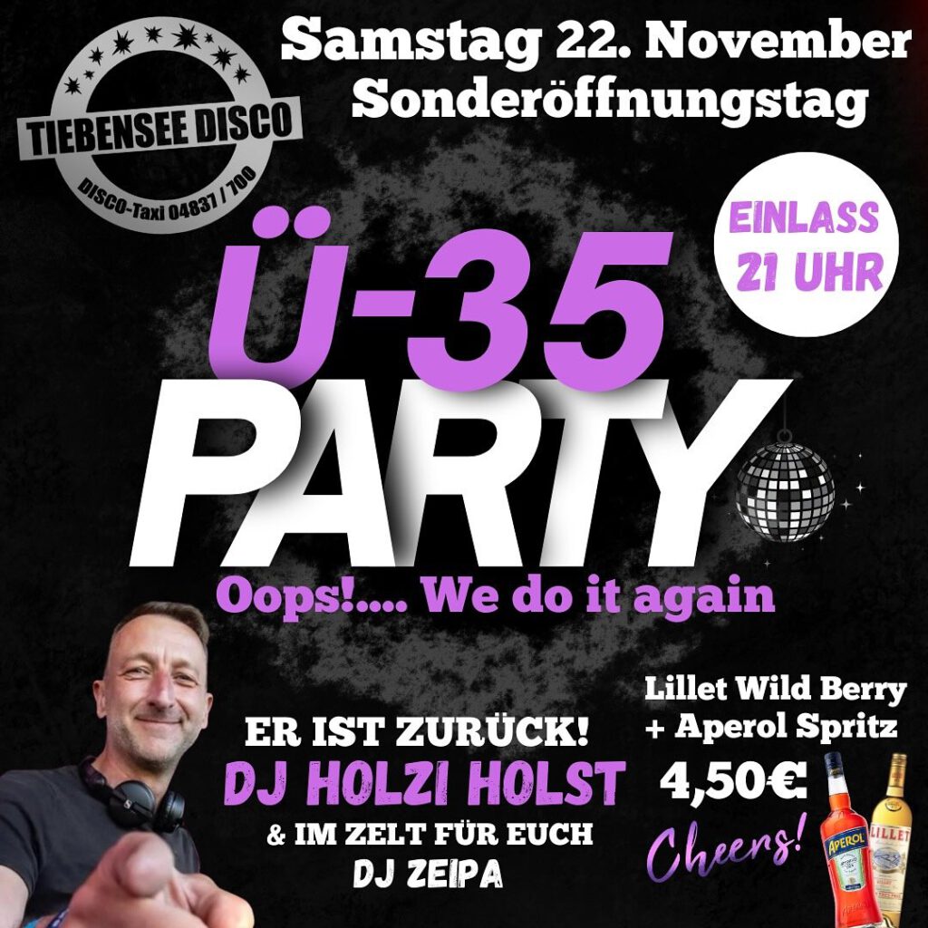 Ü-35 Party in der Tiebensee Disco Dithmarschen